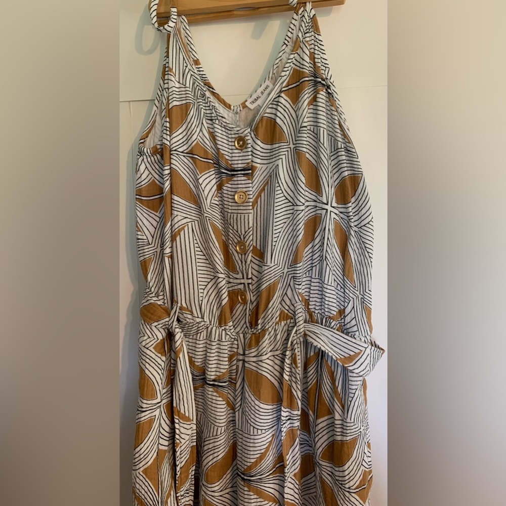 Tribal Women’s Wide Leg Jumpsuit Sleeveless Button Up